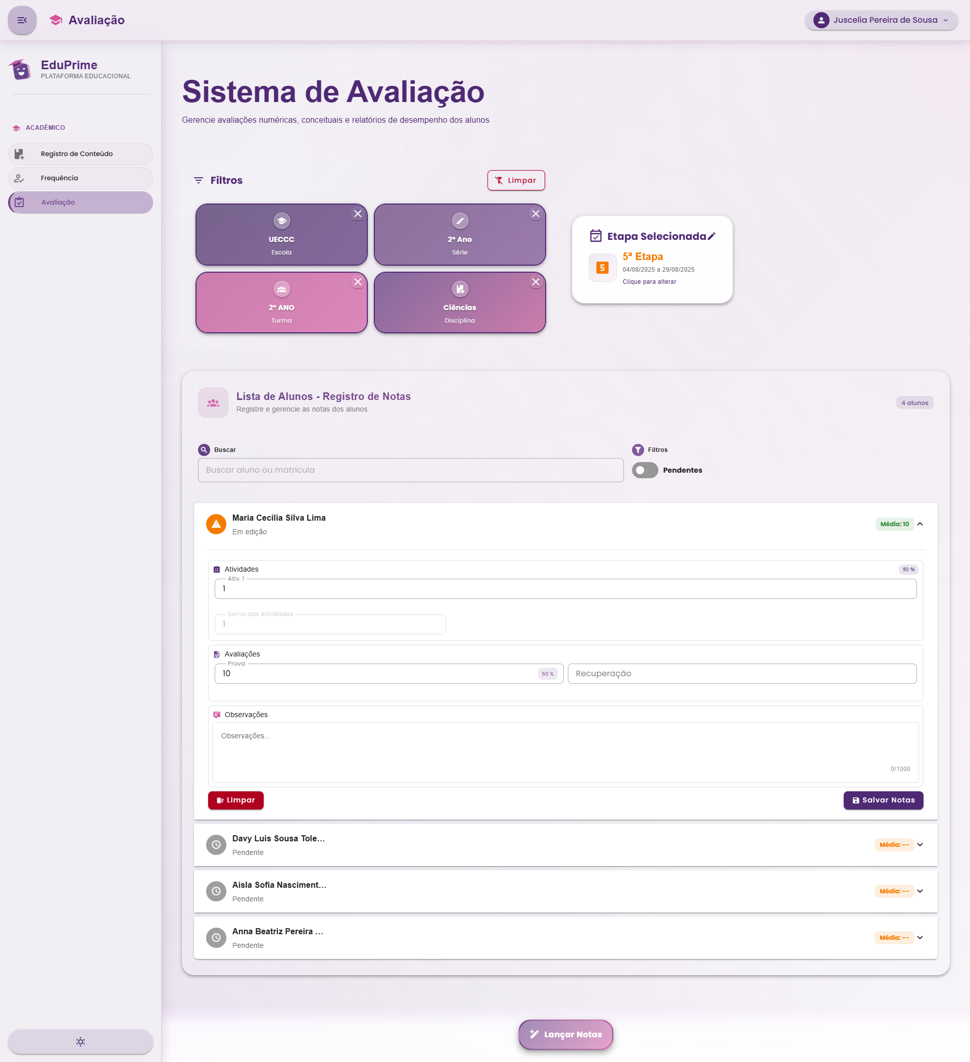 Avaliações