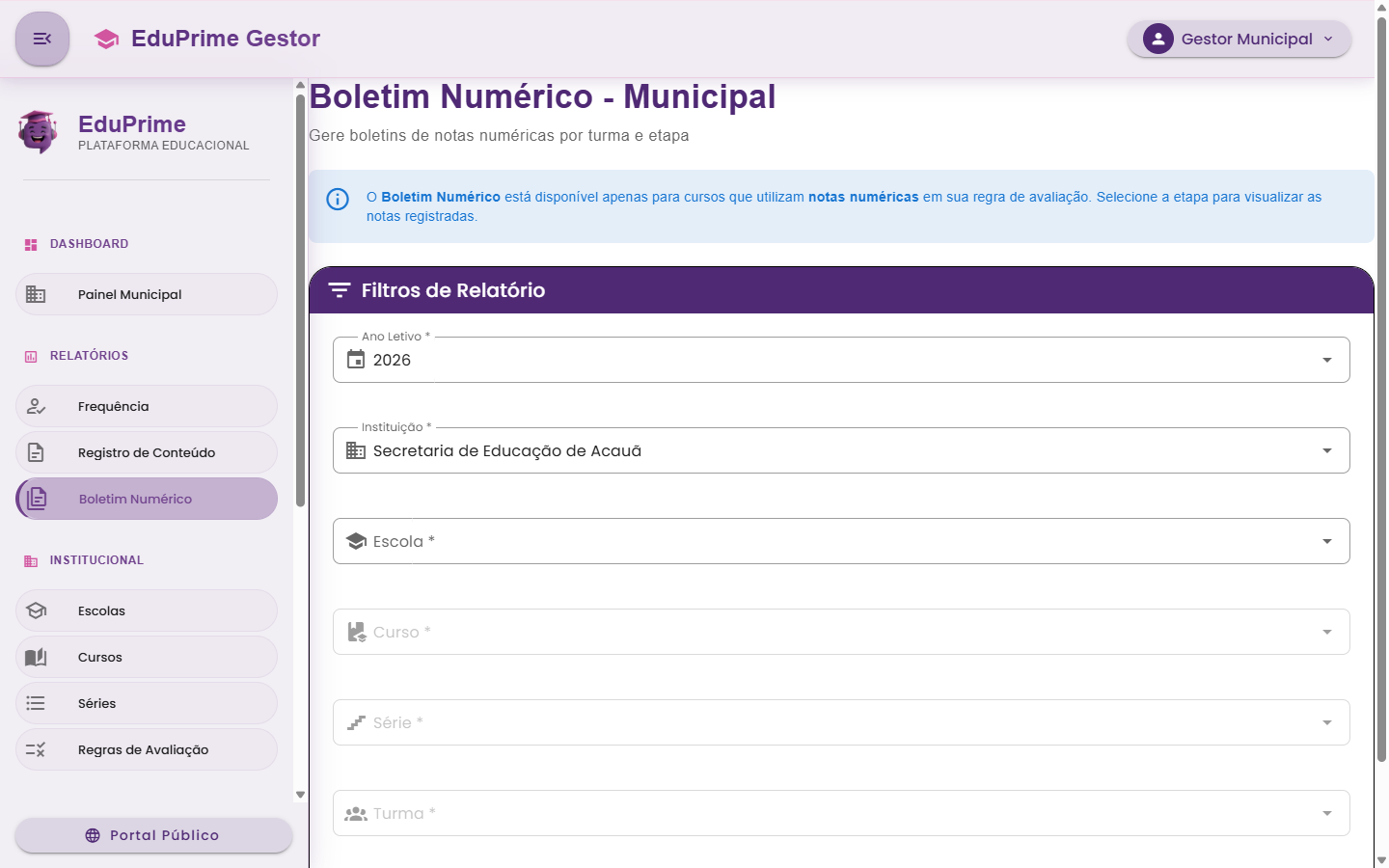 Boletim Numérico