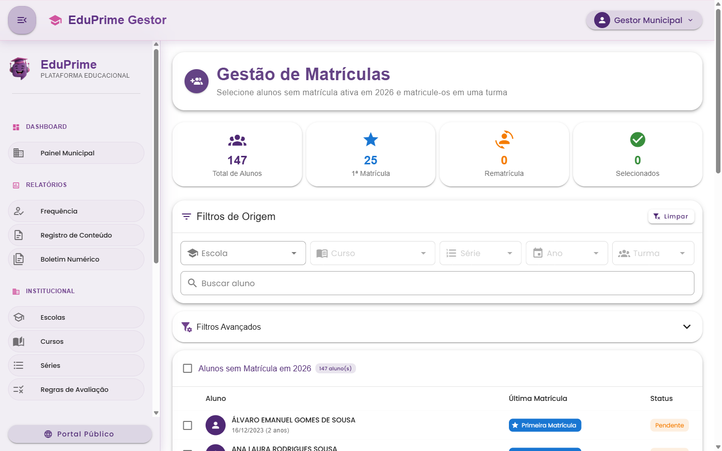 Gestor Escolar